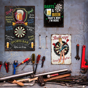 Placchetta da biliardo in metallo segno di freccette Vintage di latta segno uomo Cave Bar decorazione Pub in metallo Vintage segno - Product Image 1