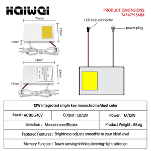 OEM/ODM 1A/12W 내장 LED 드라이버 미러 센서 스위치 12V LED 미러 조명 무단계 터치 디밍 CCT - Product Image 2