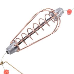 4 Uds jaula de cebo de <span class=keywords><strong>pesca</strong></span> cesta de resorte de cobre alimentador de señuelos con anzuelos accesorios de <span class=keywords><strong>pesca</strong></span> - Product Image 2