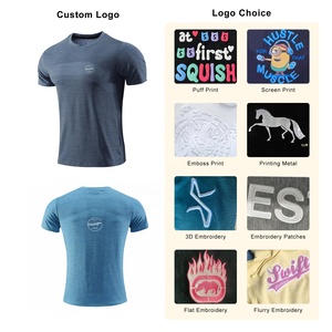 JL0731B OEM hızlı kuru T shirt toptan erkek t-shirt spor düz baskı kas Fitness özel Logo spor T shirt erkekler için - Product Image 2