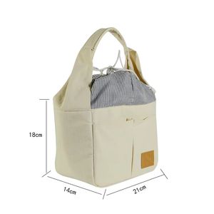 Bolsa de Compras de Lona Resistente de 24 oz para Mujer, con Bolsillos y Cremallera, Logotipo Personalizable, Bolsos de Mano para Mujer, Bolsa Refrigerante Portátil - Product Image 4