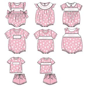 Ручная вышивка смокингом на детской одежде: короткие комбинезоны-пузыри с именной вышивкой для Дня святого Валентина, милые модели для малышей - Product Image 5