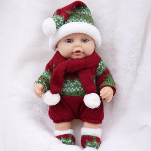 Nouvelle poupée Reborn de 25 cm, poupée compagnon en caoutchouc souple, thème de Noël, poupée avec bonnet tricoté, cadeau, vente en gros - Product Image 1