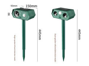 Nouveau répulsif solaire à ultrasons <span class=keywords><strong>et</strong></span> LED stroboscopique pour chats, chiens, oiseaux, rongeurs, serpents, sangliers - Dispositif de lutte antiparasitaire extérieur - Product Image 2