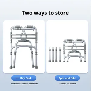 Senior Care Height Adjustable Folding Mobility <b>Walker</b> Lightweight Aluminum <b>Elderly</b> Patient <b>Walkers</b> For Disabled People - Product Image 3