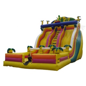 Châteaux gonflables sur <span class=keywords><strong>le</strong></span> thème des dinosaures <span class=keywords><strong>de</strong></span> 8 m avec double grand toboggan pour enfants et adultes, en PVC, utilisables dans les jardins et parcs d'attractions - Product Image 1