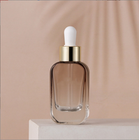 Botella de Vidrio Ámbar de 30 ml, Botellas de Vidrio Vacías con Gotero para Aceite Esencial y Suero, Botella Personalizada para el Cuidado de la Piel con Etiqueta Privada