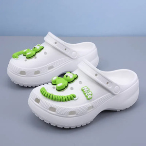 Bonitos Zuecos de Plataforma para Mujer, Color Blanco, Tallas 35-40, con Aumento de Altura, Transpirables, de EVA, Zapatos de Playa, Punta Cerrada, Sandalias Cómodas - Product Image 4