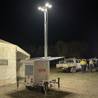2*150W DC Solar-LED-Lichtturm mit Weißlicht, IP23-zertifiziert, 24/7-Betrieb für Öl- und Gasfelder und Eisenbahnwartung