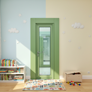 <span class=keywords><strong>Porte</strong></span> extérieure moderne en alliage d'aluminium sécurisée pour enfants avec moustiquaire invisible en nylon, fonctionnement manuel, conception anti-effraction et anti-chute - Product Image 1