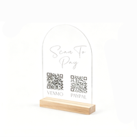 Base de Acrílico Transparente Personalizada con Código QR y Base de Madera Desmontable para Uso Comercial, Precio de Fábrica