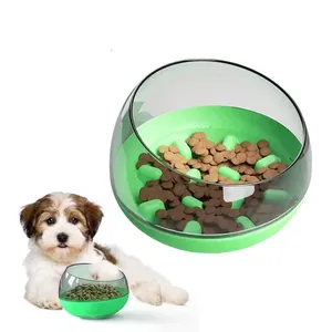 Tumbler quente cápsula espacial cão alimentador lento tigela pp material 3 cores disponíveis