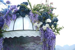 Bande <span class=keywords><strong>de</strong></span> fleur artificielle violette décoration <span class=keywords><strong>de</strong></span> mariage décoration <span class=keywords><strong>de</strong></span> <span class=keywords><strong>fond</strong></span> <span class=keywords><strong>de</strong></span> scène Offre Spéciale - Product Image 5