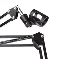 Support de microphone cantilever pivotant avec support de téléphone capacitif à 360 degrés