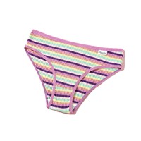 Nouvelles culottes en coton rayées colorées pour femmes, taille basse, respirantes, string pour filles, sous-vêtements quotidiens