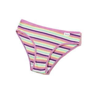 Nouvelles culottes en coton rayées colorées pour femmes, taille basse, respirantes, string pour filles, sous-vêtements quotidiens - Product Image 4