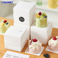 Boîtes en papier carrées personnalisées et écologiques pour gâteaux de qualité alimentaire Boîtes en papier artisanal laminé pour sushi cupcakes en relief en feuille d'or