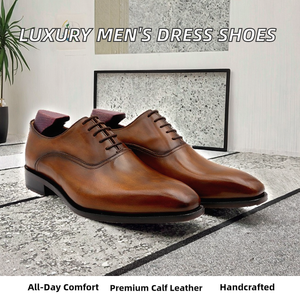 Zapatos Oxford de Vestir de Lujo para Hombre, Hechos a Mano con Cuero Genuino de Becerro, Cómodos y Personalizados para Bodas, Oficina y Carrera, Novedad 2026 - Product Image 2