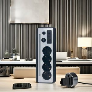เต้ารับไฟฟ้าสำหรับโรงพยาบาล 16A แบบ 4 ช่อง พร้อมไฟ LED 1 ดวง ช่องเสียบ USB 2 ช่องแบบ Type-C และปลั๊กต่อพ่วง CE KC PD20w - Product Image 1