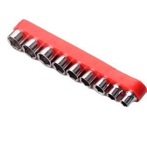 9 Piece <b>Socket</b> Set 5-<b>13mm</b> 1/4 In Drive Carbon Steel Red Base For Electric Drill And Pneumatic Tools - Product Image 3