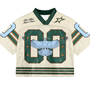 2025 Summer Latest Design <b>Men</b> Cropped Mesh Boxy Football Jersey 220gsm 100% Polyester Soccer <b>Shirts</b> Football Jersey - Product Image 1