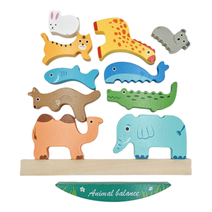 Brinquedos de Empilhamento de Animais de Madeira Runwood, Blocos de Construção, Jogo de Quebra-Cabeça, Brinquedos de Educação Infantil Montessori para Crianças - Product Image 2