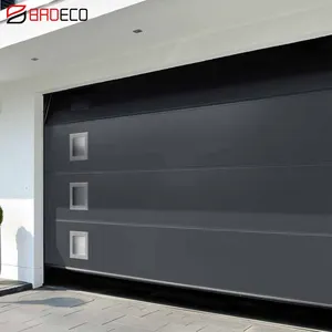Дешевые электрические гаражные двери, цены, полиуретановая сэндвич-панель, используемые верхние двери черного цвета, гаражная дверь