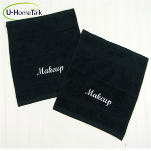 <strong>Embroidery</strong> LOGO Cotton Black Spa <strong>Towel</strong>, Facial <strong>Towel</strong>, Make-up <strong>Towel</strong> With Logo <strong>Embroidery</strong> for Sale