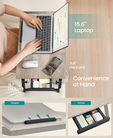 Bureau pour ordinateur portable, plateau de lit pliable, angle et hauteur réglables |   Plateau de lit pliable pour ordinateur portable jusqu'à 15,6 pouces, portable