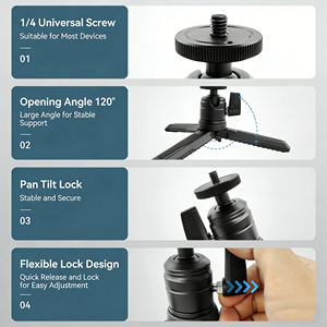 Mini trépied en métal pour caméra <span class=keywords><strong>d</strong></span>'<span class=keywords><strong>action</strong></span>, support de table compact et portable pour DJI Osmo Pocket 3 <span class=keywords><strong>Action</strong></span> 5/6 Pro Camera - Product Image 2