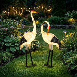 Grande sculpture de grue en fibre de verre, en forme d'<span class=keywords><strong>oiseau</strong></span>, lumineuse, design réaliste, pour jardin, parc, rue commerciale - Product Image 3