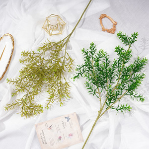 Hojas Artificiales de Murraya Paniculata de 30cm-100cm, Ramas de Plástico Verde Amarillo para Arreglos Florales y Decoraciones de Boda - Product Image 1