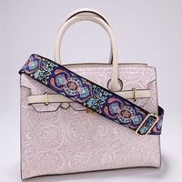 Fashion Forward Chic Motif Brodé Sangle de Sac Commodément Réglable Durable Nylon Sac à Main Sangle pour Femmes Sacs à Main
