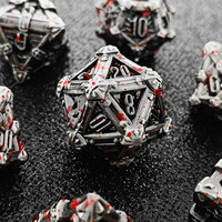 Nouvelles dés en métal solides à motifs de crânes pour D&D, jeu de dés polyédriques pour salons professionnels