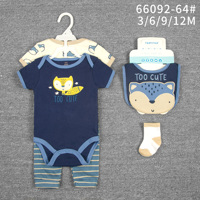 Nouvel Arrivage Ensemble de Vêtements 5-en-1 pour Bébé Nouveau-né 6-12 Mois avec Bavoir et Barboteuse Fournisseurs en Gros de Vêtements pour Bébé