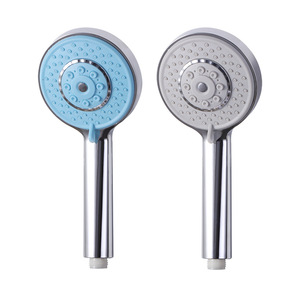 Cabezal de ducha portátil ajustable, redondo, de plástico, diseño moderno, con soporte colgante de un nivel para uso en el baño del hogar - Product Image 1