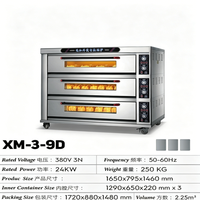 Horno Eléctrico de Infrarrojos Lejanos Zhuoran de 3 Niveles y 9 Bandejas, Diseño de Panel de Instrumentos con Control Automático de Temperatura e Iluminación Interior