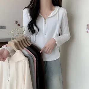 Felpa a maniche lunghe da <span class=keywords><strong>donna</strong></span> all'ingrosso felpa <span class=keywords><strong>con</strong></span> cappuccio da <span class=keywords><strong>donna</strong></span> autunno inverno <span class=keywords><strong>con</strong></span> cappuccio <span class=keywords><strong>felpe</strong></span> <span class=keywords><strong>con</strong></span> <span class=keywords><strong>cerniera</strong></span> in tinta unita da <span class=keywords><strong>donna</strong></span> - Product Image 1