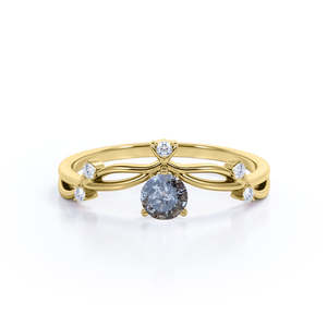 Anello in zirconio cubico con taglio brillante unico da 1,5 ct con sette pietre simulate con diamante promessa fede - Product Image 6