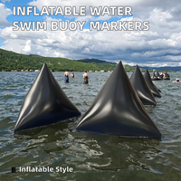 Bouée de natation gonflable noire en forme de pyramide, marqueur flottant en PVC pour piscine, lac, rivière, course aquatique