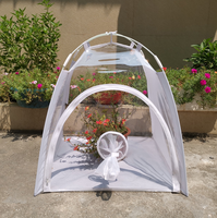 Cage de transport anti-insectes, 1 pièce, 22x22x28 pouces, Portable, transparente, noir, filet d'élevage de mouches, domestique, aviation