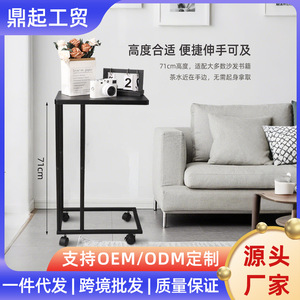 Cross Border Creative American Style Coffee <b>Table</b> Metal Frame With <b>Wheels</b> Movable Square <b>Table</b> Wrought Iron Manufacturer - Product Image 4