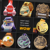 Médaille de sport personnalisée en alliage de zinc 3D doré, à concevoir soi-même, pour marathon, vente en gros à prix abordable