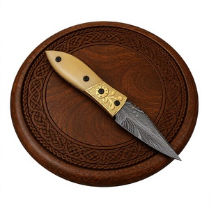 New Arrivals Custom OEM Handmade Damascus Steel <b>Bone</b> <b>Handle</b> <b>Knife</b> Fixed Blade Leather Sheath pocket <b>knife</b> for Sale - Product Image 2