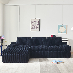 Canapé en tissu compressé en forme de L, sans armature, avec mousse à mémoire de forme, moderne, pour appartement, maison, loft, salon - Product Image 1