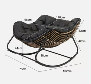 Confortável relaxe balançando a cadeira do balanço do rattan do quarto do balcão da cadeira com cadeiras de balanço exteriores do coxim macio - Product Image 2