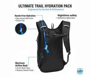 Chaleco de Hidratación para Correr, Ligero, Transpirable e Impermeable, de Alta Calidad OEM, con Bolsa de Agua de TPU de 2L para Maratón - Product Image 6