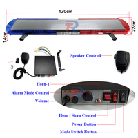 Barra de Luces LED de Advertencia de Emergencia, Alarma de Techo de Coche, Ambulancia, Rojo, Azul, Sirena Intermitente, Control de Altavoz IP65, 80 cm, 120 cm