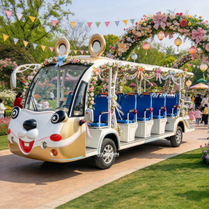 ZOWN CE Approved Enclosed Electric Sightseeing Shuttle Bus <b>11</b> Seats Aircon System Stable Chassis for Campus Zoo Transfer - Product Image 1