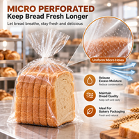 Sac en BOPP micro-perforé imprimé sur mesure, sac d'emballage transparent pour pain, sac à pain pour boulangerie, sac pour pain en tranches